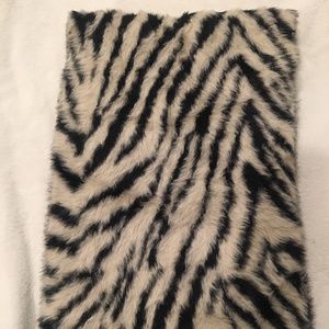 Rachel Zoe black and cream animal print scarf wrap